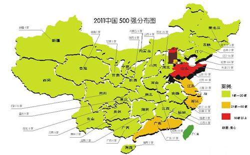 2011йҵ500ǿֲͼ