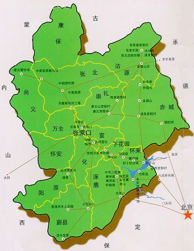 张家口旅游地图